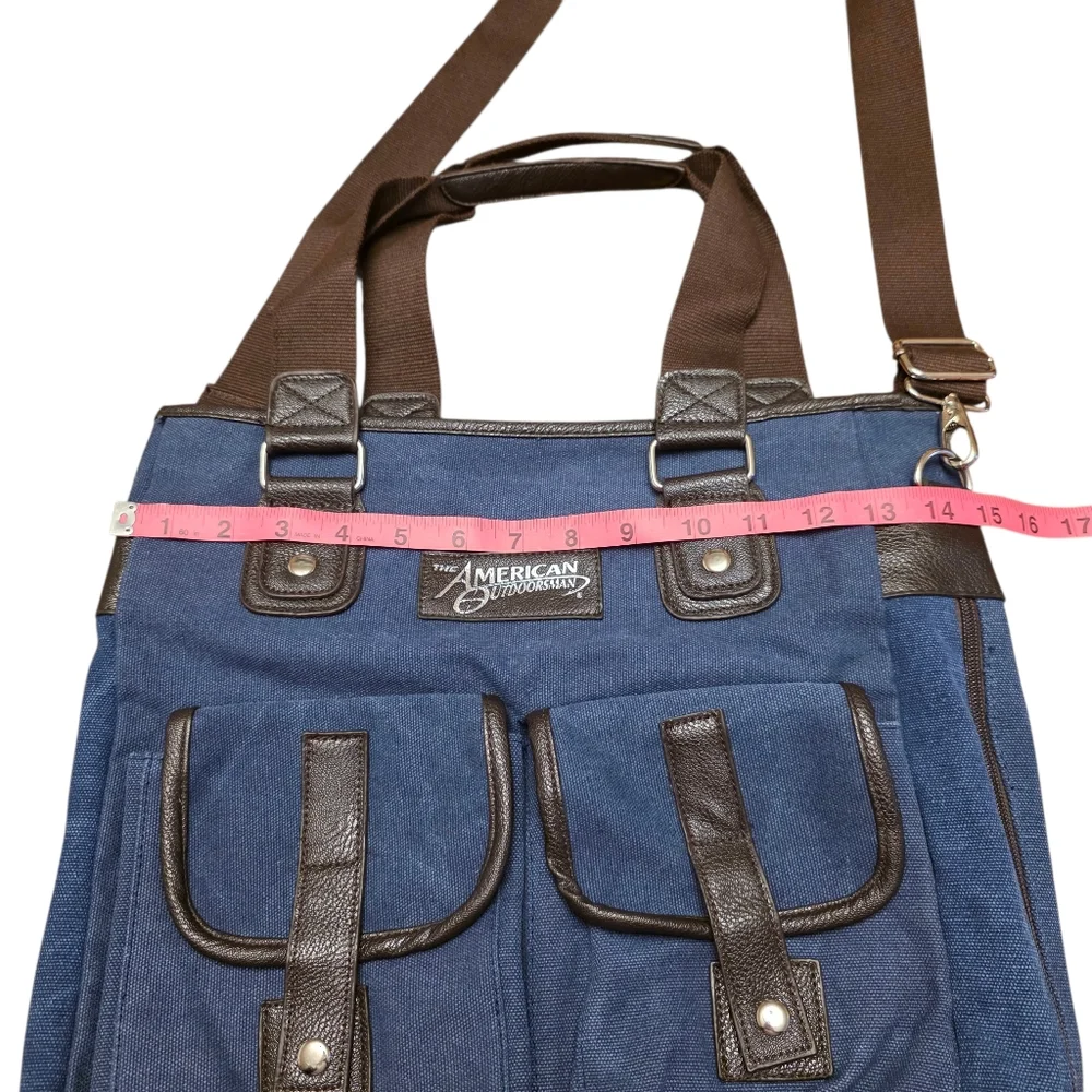 The American Outdoorsman Blue Canvas Men's Messenger Bag